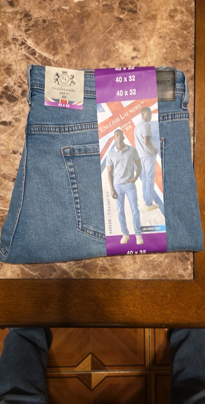 English Laundry Men's Blue Straight-Fit Jeans